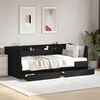 vidaXL Sofá-cama com gavetas sem colchão 90x200 cm preto