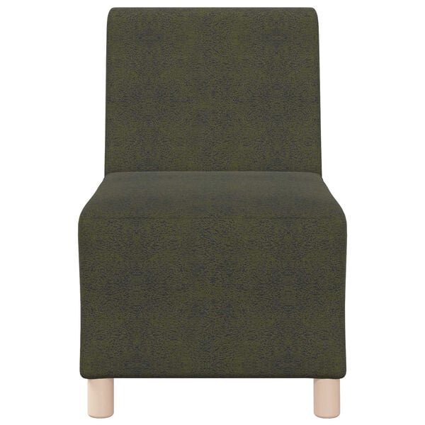 vidaXL Poltrona sem bra&ccedil;os em camur&ccedil;a artificial 55 cm verde militar