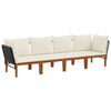 vidaXL 4 pcs Madeira maci&ccedil;a de ac&aacute;cia e corda Natural