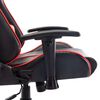 vidaXL Cadeira de gaming couro artificial preto e vermelho