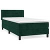 vidaXL Cama com molas/colch&atilde;o 80x200 cm veludo verde-escuro