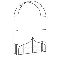 vidaXL Arco de jardim com portão 138x40x238 cm ferro preto