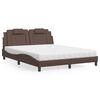 vidaXL Cama Viana com colch&atilde;o 160x200 cm couro artificial castanho