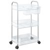 vidaXL Carrinho arruma&ccedil;&atilde;o 3 camadas transparente 37x28x68 cm acr&iacute;lico