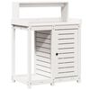vidaXL Mesa de jardinagem com prateleiras madeira pinho maci&ccedil;a branco