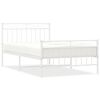 vidaXL Estrutura de cama com cabeceira e p&eacute;s 100x200 cm metal branco