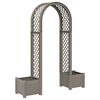 vidaXL Arco de Rosas com Vaso Cinzento 168,5 x 43 x 207 cm PP