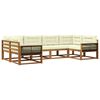 vidaXL Conjunto de Sof&aacute;s para Exterior 6 pcs Natural e Creme
