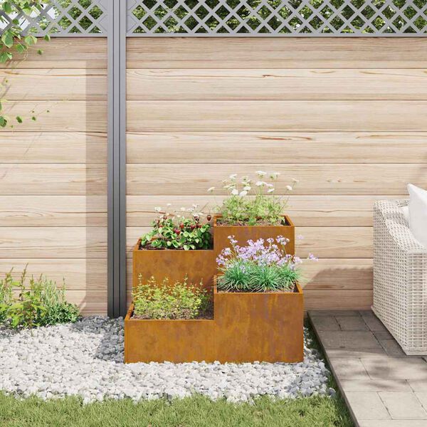 vidaXL Vaso de Jardim Ferro Enferrujado 80 x 80 x 60 cm A&ccedil;o corten