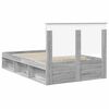 vidaXL Estrutura da Cama com cabeceira Cinza Sonoma 135 x 190 cm