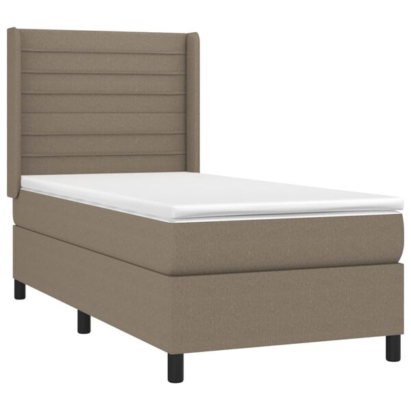 vidaXL Cama box spring + colch&atilde;o/LED 80x200cm tecido cinza-acastanhado