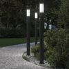 vidaXL Lumin&aacute;rias de balizamento com sensor, 3 unidades, 110 cm, a&ccedil;o inoxid&aacute;vel, IP44