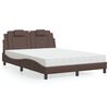 vidaXL Cama Viana com colch&atilde;o 140x190 cm couro artificial castanho