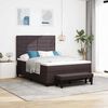 vidaXL Cama Box com almofada Marrom Escuro 140 x 190 cm tecido
