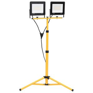 vidaXL Projetor c/ ilumina&ccedil;&atilde;o LED e trip&eacute; 2x100 W branco quente