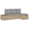 vidaXL Conjunto de Sof&aacute; de Jardim 4 unid. vime PE