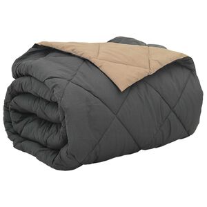 vidaXL Duvet de Ano Inteiro Antracite e Taupe 200 x 200 cm Microfibra