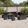 vidaXL Conjunto de Sof&aacute; de Jardim com almofada 13 pcs Preto