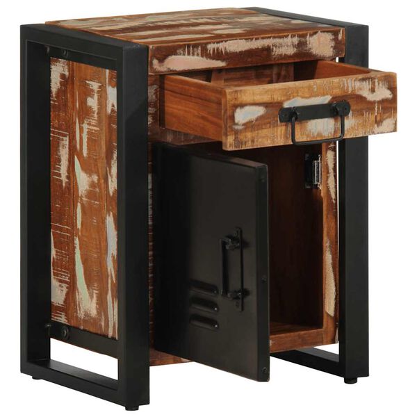 vidaXL Mesas de cabeceira 2 pcs madeira maciça áspera multicor manga