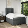 vidaXL Cama boxspring com colch&atilde;o 120x190 cm tecido cinzento-escuro