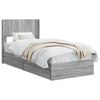 vidaXL Estrutura de Cama com Armazenamento e Cabeceira Sonoma cinzento