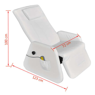 vidaXL Cadeira de massagens couro artificial branco