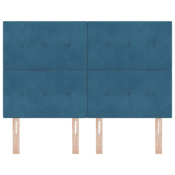 vidaXL Cabeceira com cabeceira Azul Escuro 144 cm Couro Sint&eacute;tico