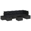 vidaXL Conjunto de Sof&aacute; de Jardim com almofada 8 pcs Preto vime PE