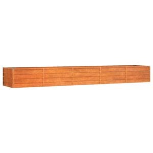 vidaXL Canteiro de jardim 400x80x45 cm a&ccedil;o corten cor enferrujado