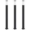 vidaXL Lumin&aacute;rias de balizamento com sensor, 3 unidades, 110 cm, pretas, IP44