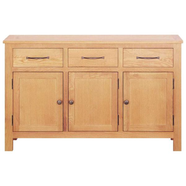 vidaXL Buffet Castanho 112 x 33.5 x 70 cm Madeira de carvalho s&oacute;lida
