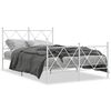 vidaXL Estrutura de cama com cabeceira e p&eacute;s 120x200 cm metal branco