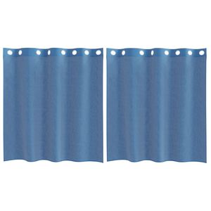 vidaXL Cortinas de voile com ilh&oacute;s 2 pcs azul real