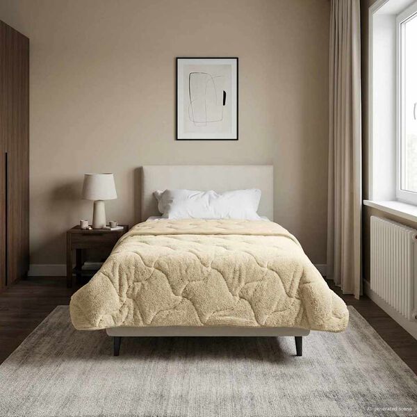 vidaXL Duvet de Ano Inteiro Colchonete Creme 155 x 200 cm