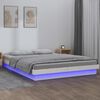 vidaXL Estrutura de cama com luzes LED 120x200cm madeira maciça branco