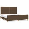 vidaXL Estrutura de cama sem colch&atilde;o 180x200 cm tecido castanho-escuro