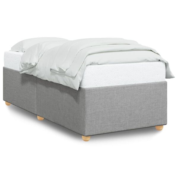 vidaXL Estrutura de cama sem colch&atilde;o 100x200 cm tecido cinzento-claro