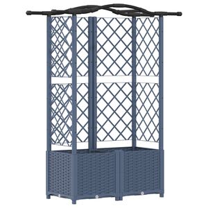 vidaXL Cama Elevada com Treli&ccedil;a e Telhado Cinzento 122 x 40 x 141 cm