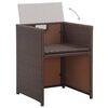 vidaXL 17 pcs conjunto jantar exterior com almofad&otilde;es vime PE castanho