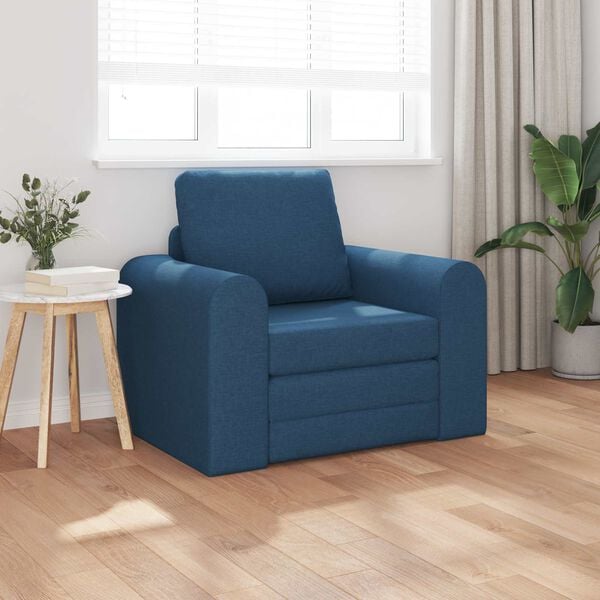 vidaXL Sof&aacute;-Cama Azul 98 x 71 x 83 cm tecido