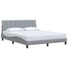 vidaXL Estrutura de cama sem colch&atilde;o Hanko 160x200 cm tecido cinzento-claro