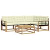 vidaXL Conjunto de Sof&aacute;s para Exterior 5 unid. Branco e Creme