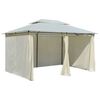 vidaXL Tenda de jardim com cortinas 4x3 m branco