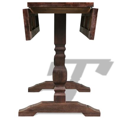 vidaXL Mesa pedestal dupla dobrável madeira acácia maciça 180x80x75 cm