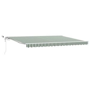 vidaXL Toldo retr&aacute;til Verde e Branco 450 &times; 350 cm Poli&eacute;ster