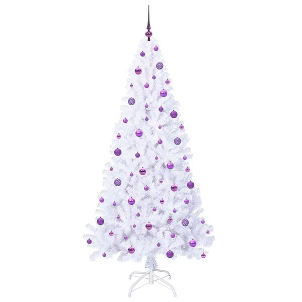 vidaXL &Aacute;rvore de Natal Artificial com 300 LEDs Branco 210 cm PVC e A&ccedil;o