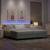 vidaXL Cama Box Spring LED Cinzento-claro 200 x 200 cm Veludo