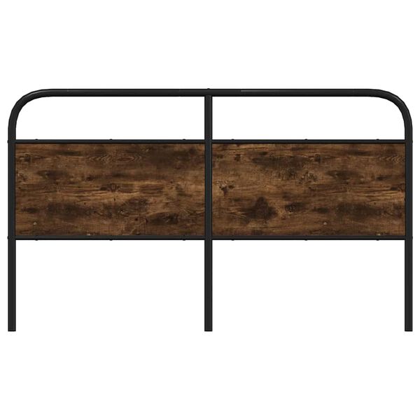 vidaXL Cabeceira de cama 160 cm derivados madeira/aço carvalho fumado