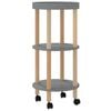 vidaXL Carrinho 3 níveis 38x38x82 cm deriv. madeira/pinho maciço cinza