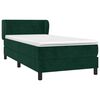 vidaXL Cama com molas/colch&atilde;o 90x190 cm veludo verde-escuro